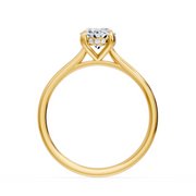 Solitaire bague diamant naturel ovale et diamants naturels ronds 1.05 carat or jaune Viviana